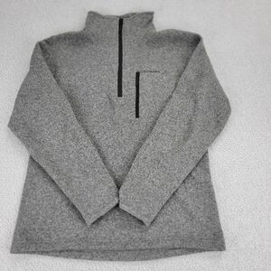 Simms Fishing Wear Sweatshirt Pullover Mens Gray Fleece long sleeve zip pocket M